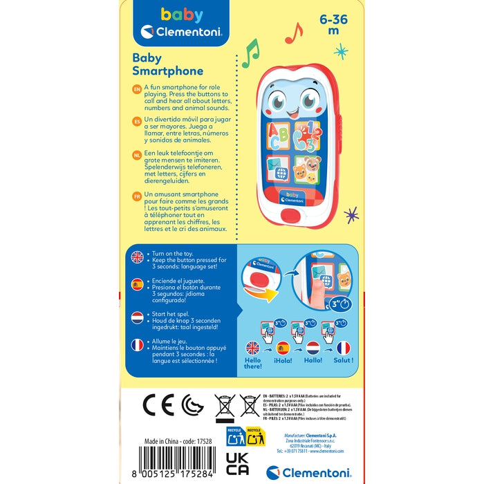 Clementoni Baby Smartphone – Interaktives Lernspielzeug Mit Liedern, Reimen & Tiergeräuschen