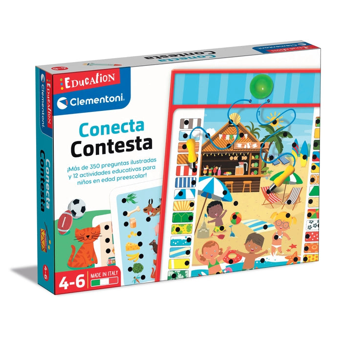 Clementoni - Connect-Answer - Juego educativo electrónico a partir de 4  años, juguete en español (65380)